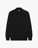 Pull Col Cheminée Zippé Classic Homme - Noir