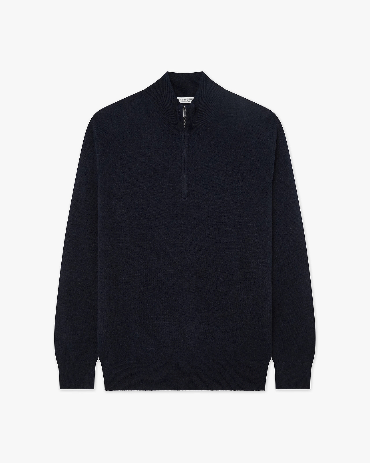 Men's Cashmere Quarter-Zip Sweater - Night Blue | MaisonCashmere