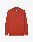 Pull Col Cheminée Zippé Classic Homme - Brique