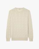 Men's Faloria Cable Crew Neck - White