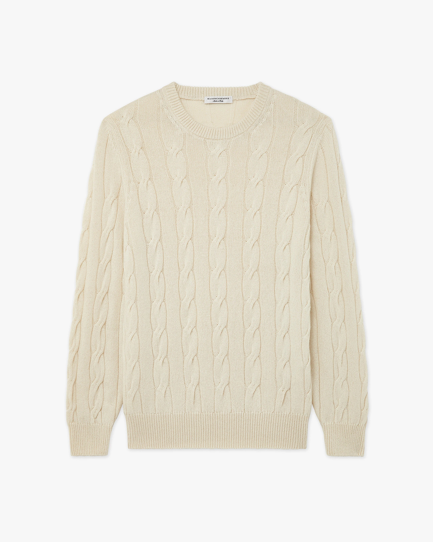 Men's Faloria Cable Crew Neck - White Cashmere
