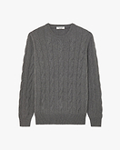 Men's Faloria Cable Crew Neck - Grey
