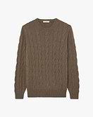 Men's Faloria Cable Crew Neck - Brown