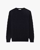 Men's Faloria Cable Crew Neck - Blue