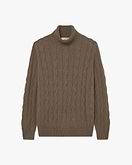 Faloria Zopfmuster Rollkragenpullover Herren - Braun