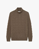 Faloria Zopfmuster Rollkragenpullover Herren - Braun