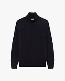 Faloria Zopfmuster Rollkragenpullover Herren - Blau