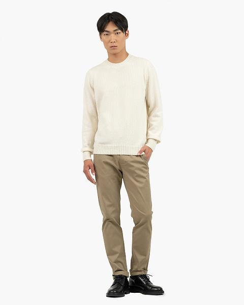 Men's Faloria Crew Neck Sweater - White Cashmere