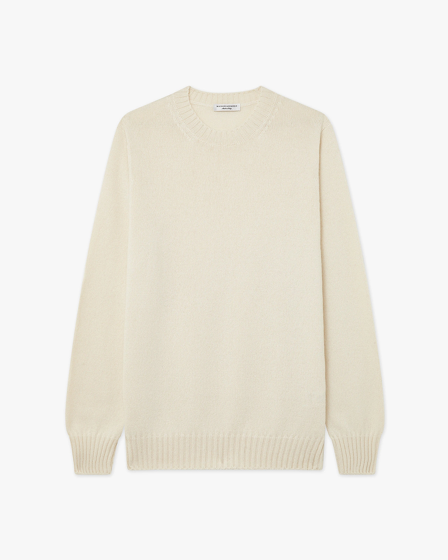 Men's Faloria Crew Neck Sweater - White Cashmere