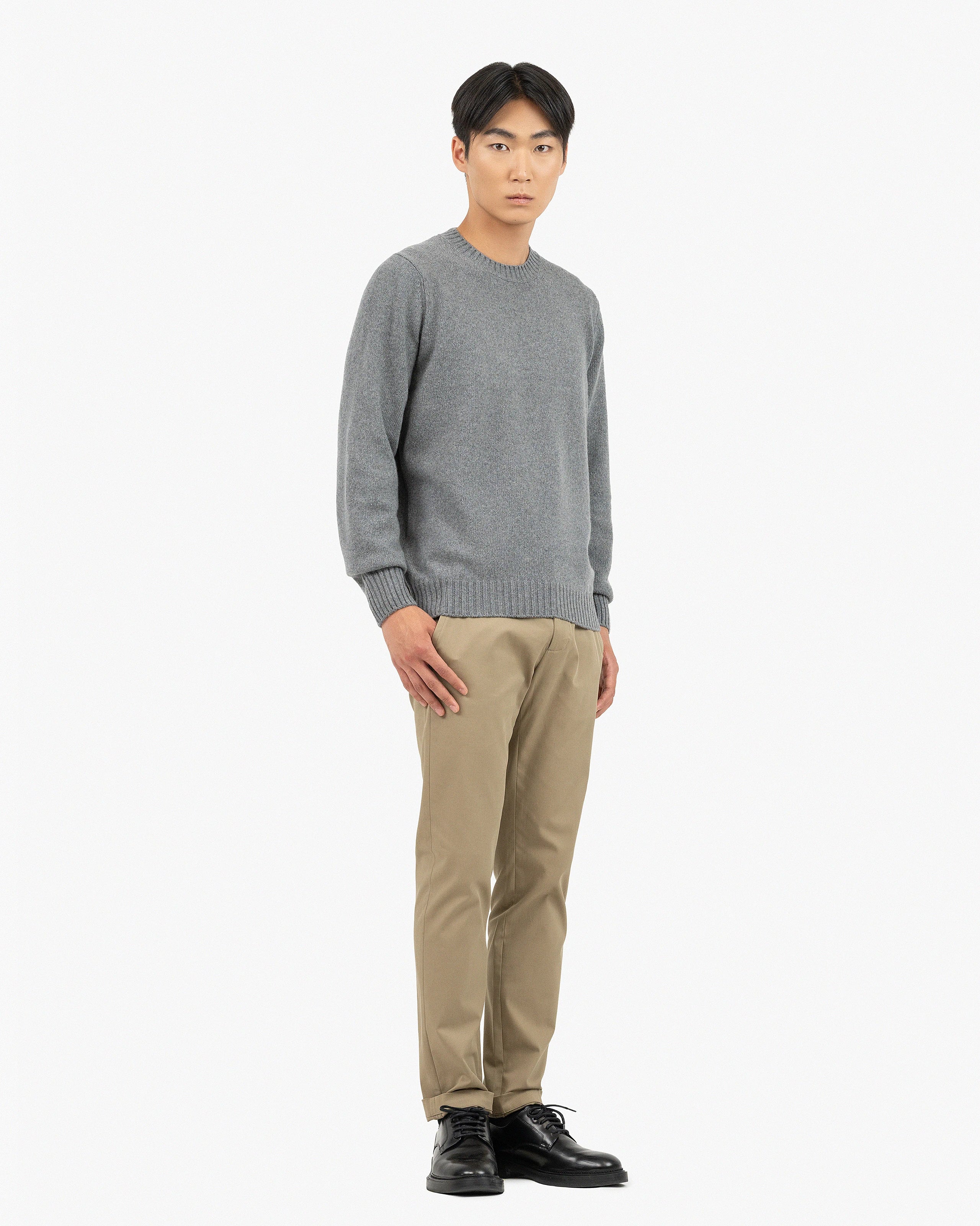 Men's Faloria Crew Neck Sweater - Grey Cashmere