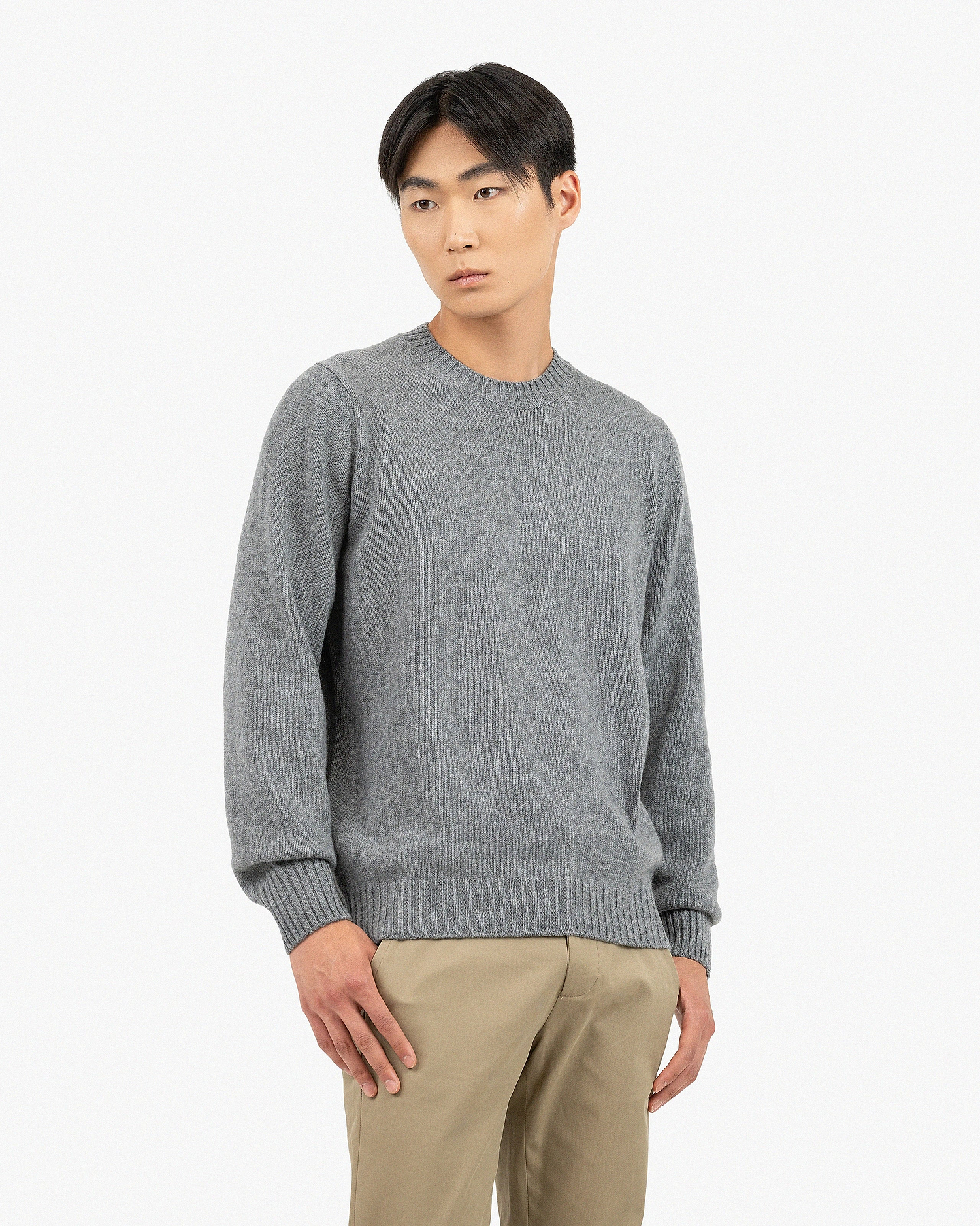 Men's Faloria Crew Neck Sweater - Grey Cashmere