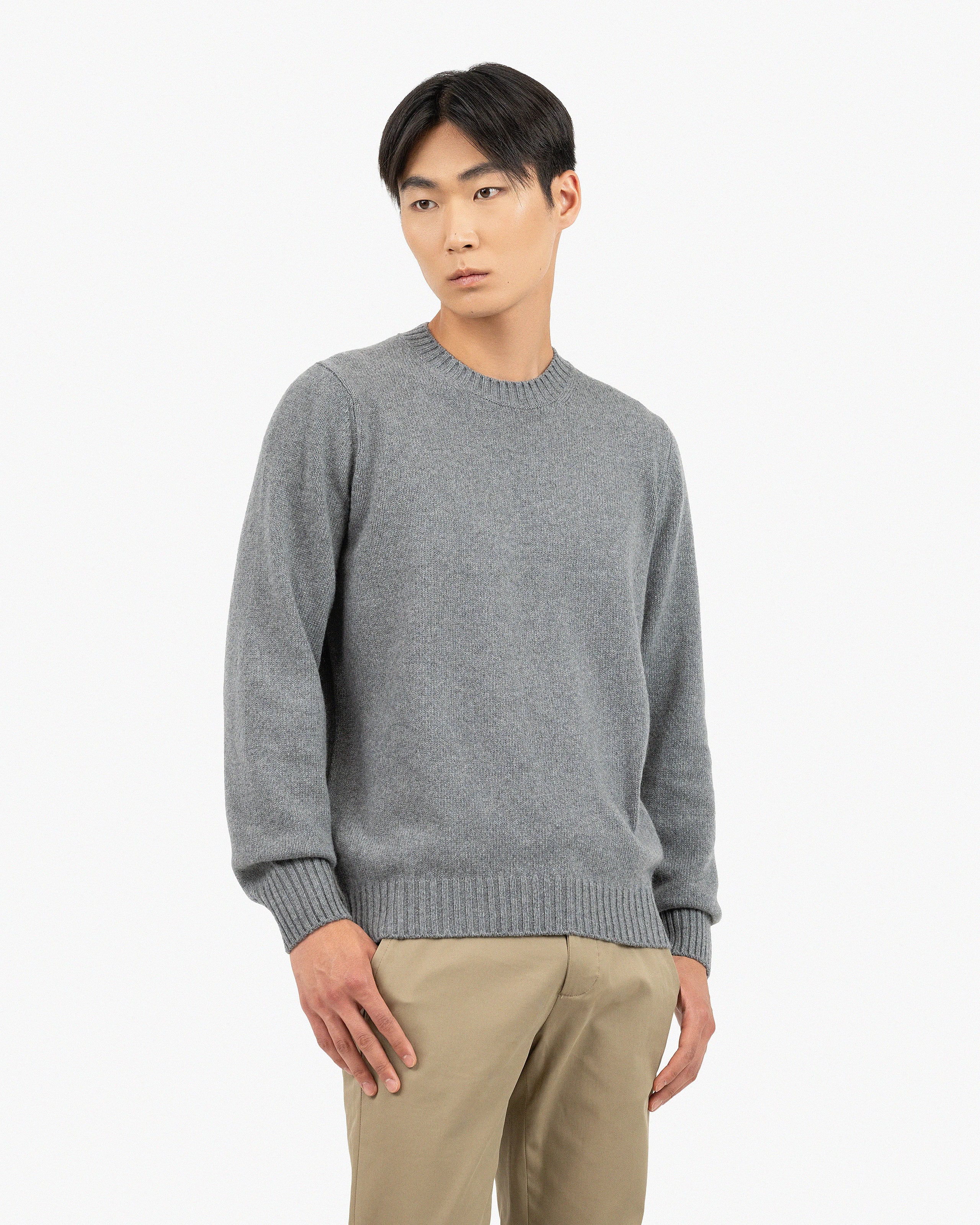 Men's Faloria Crew Neck Sweater - Grey Cashmere