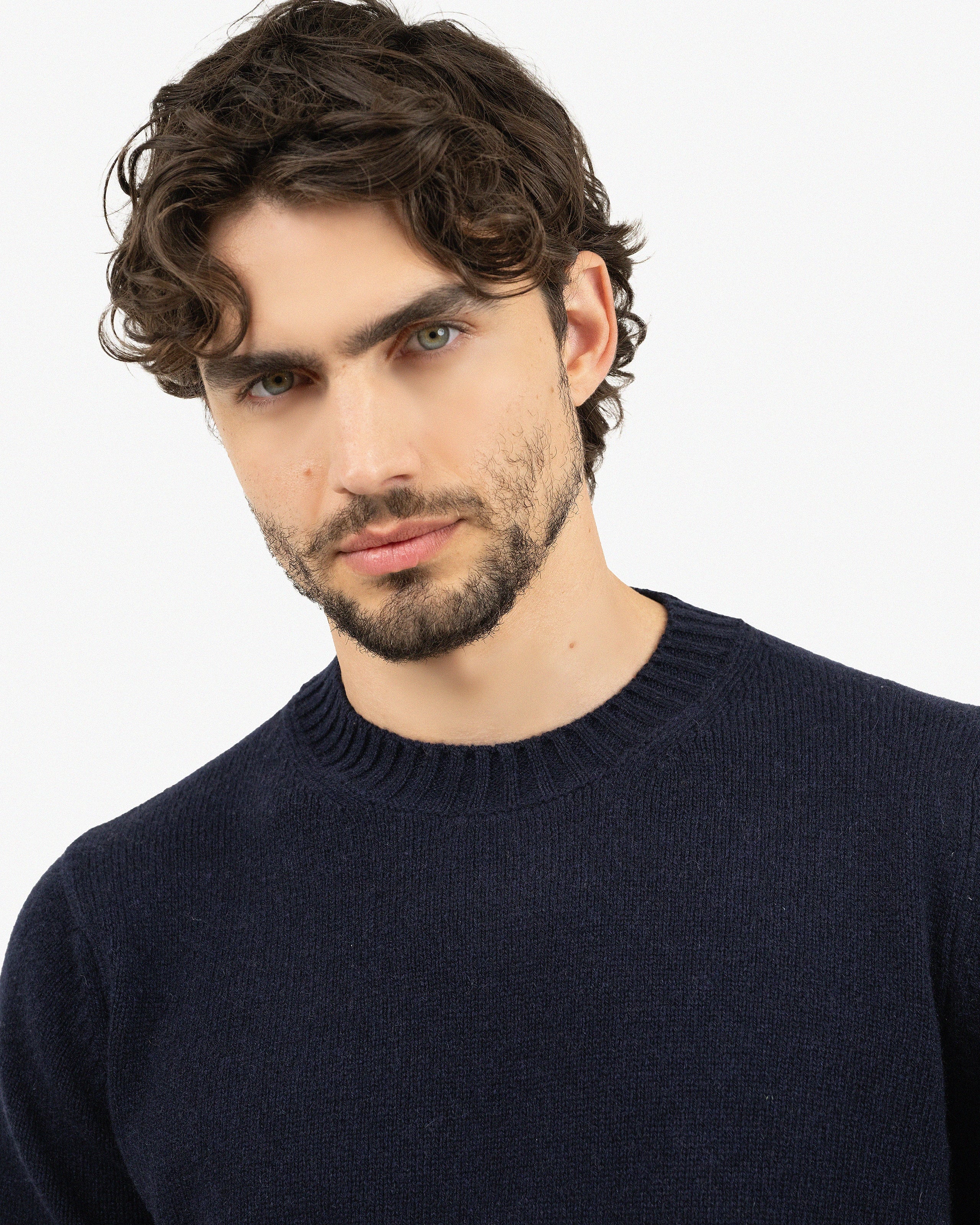 Men's Faloria Crew Neck Sweater - Blue Cashmere