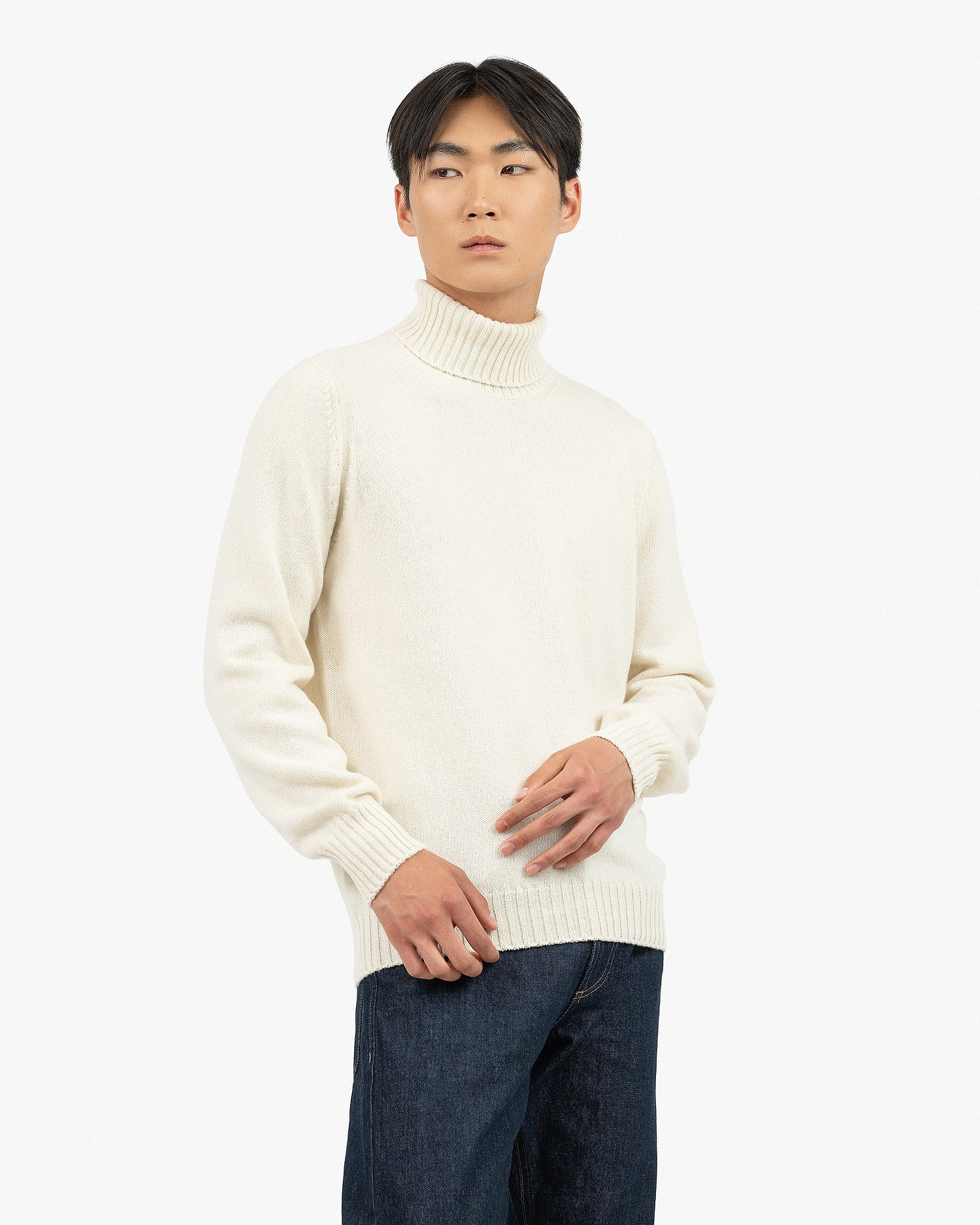 Men's Faloria Turtleneck Sweater - White Cashmere