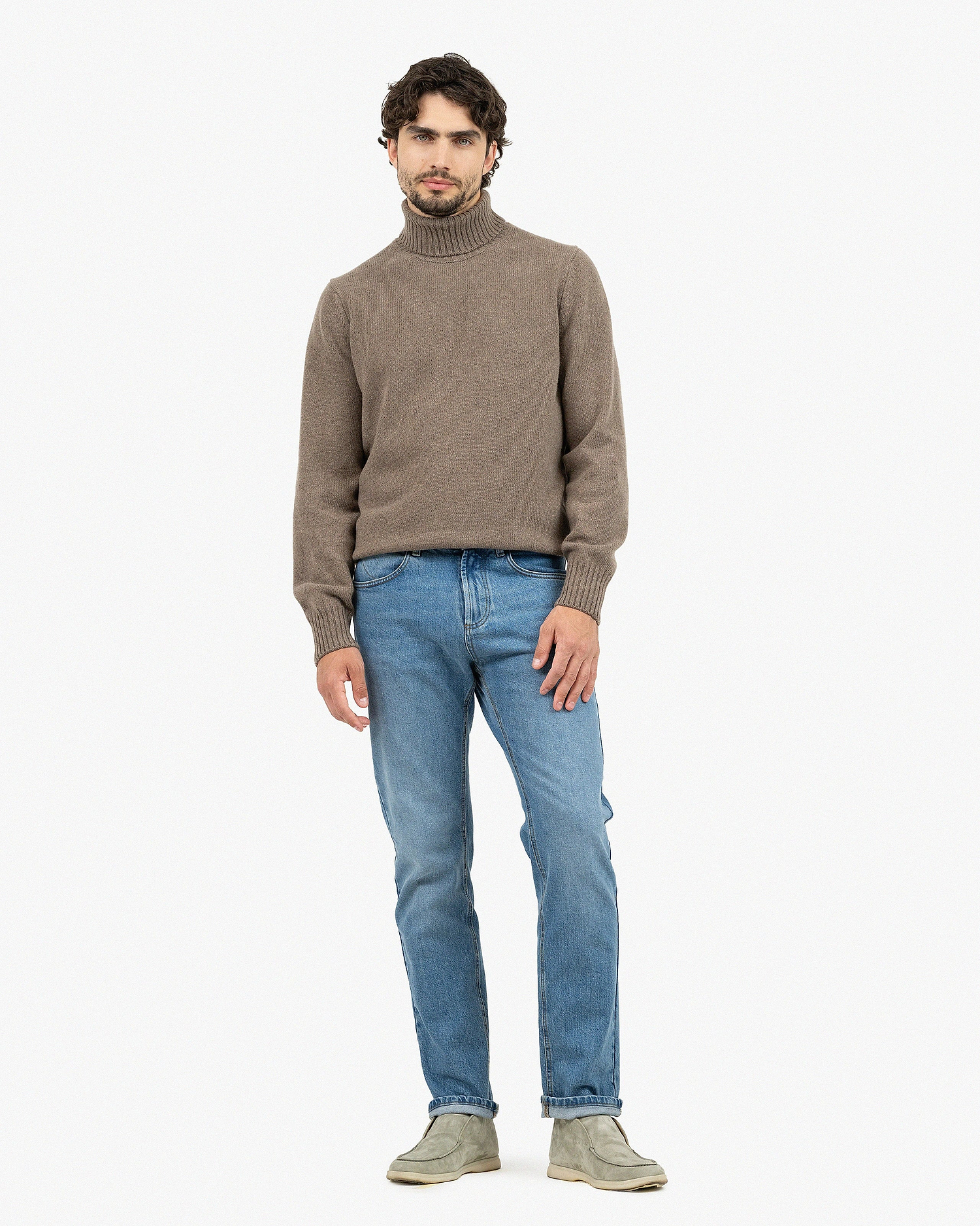 Men's Faloria Turtleneck Sweater - Brown Cashmere