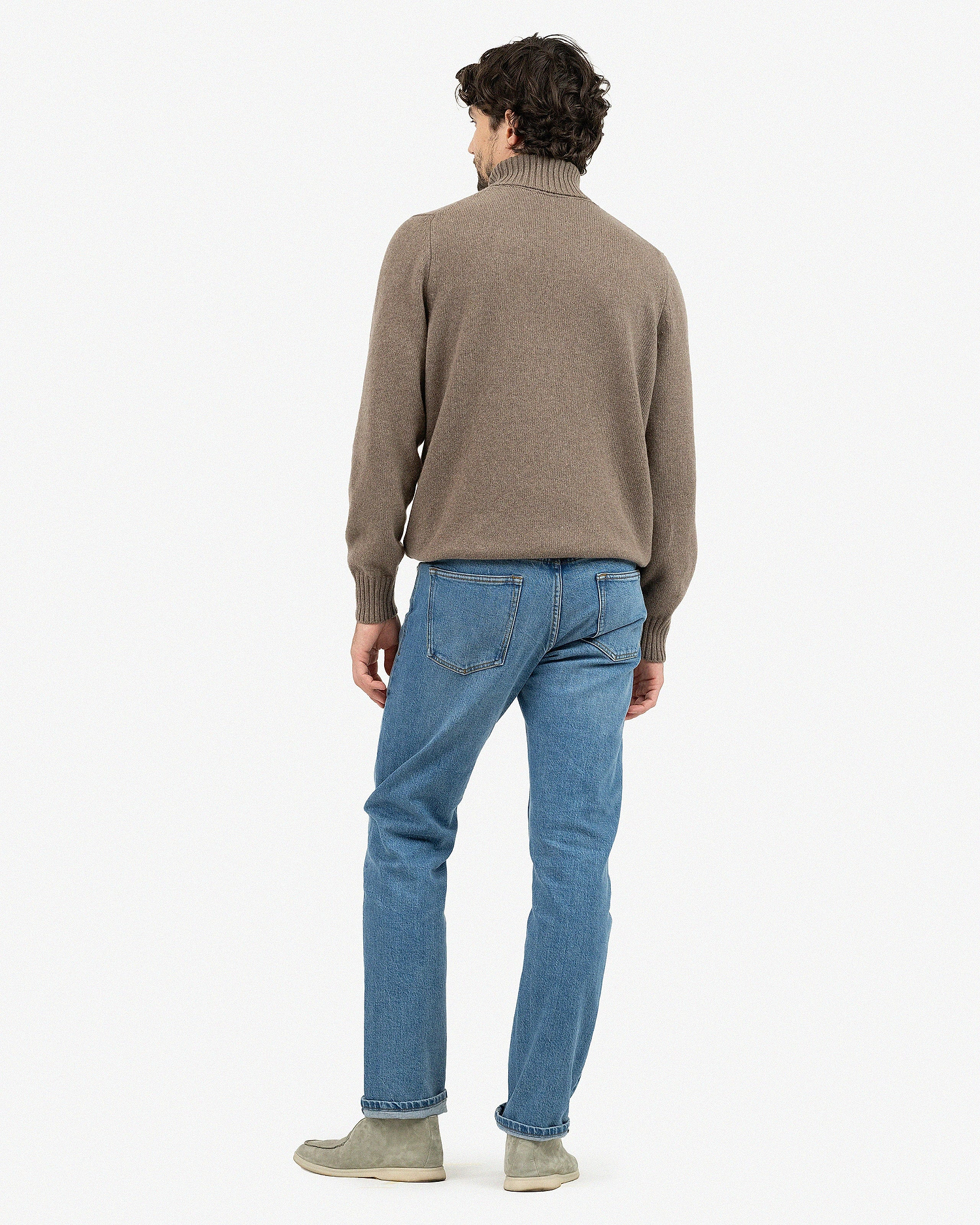 Men's Faloria Turtleneck Sweater - Brown Cashmere