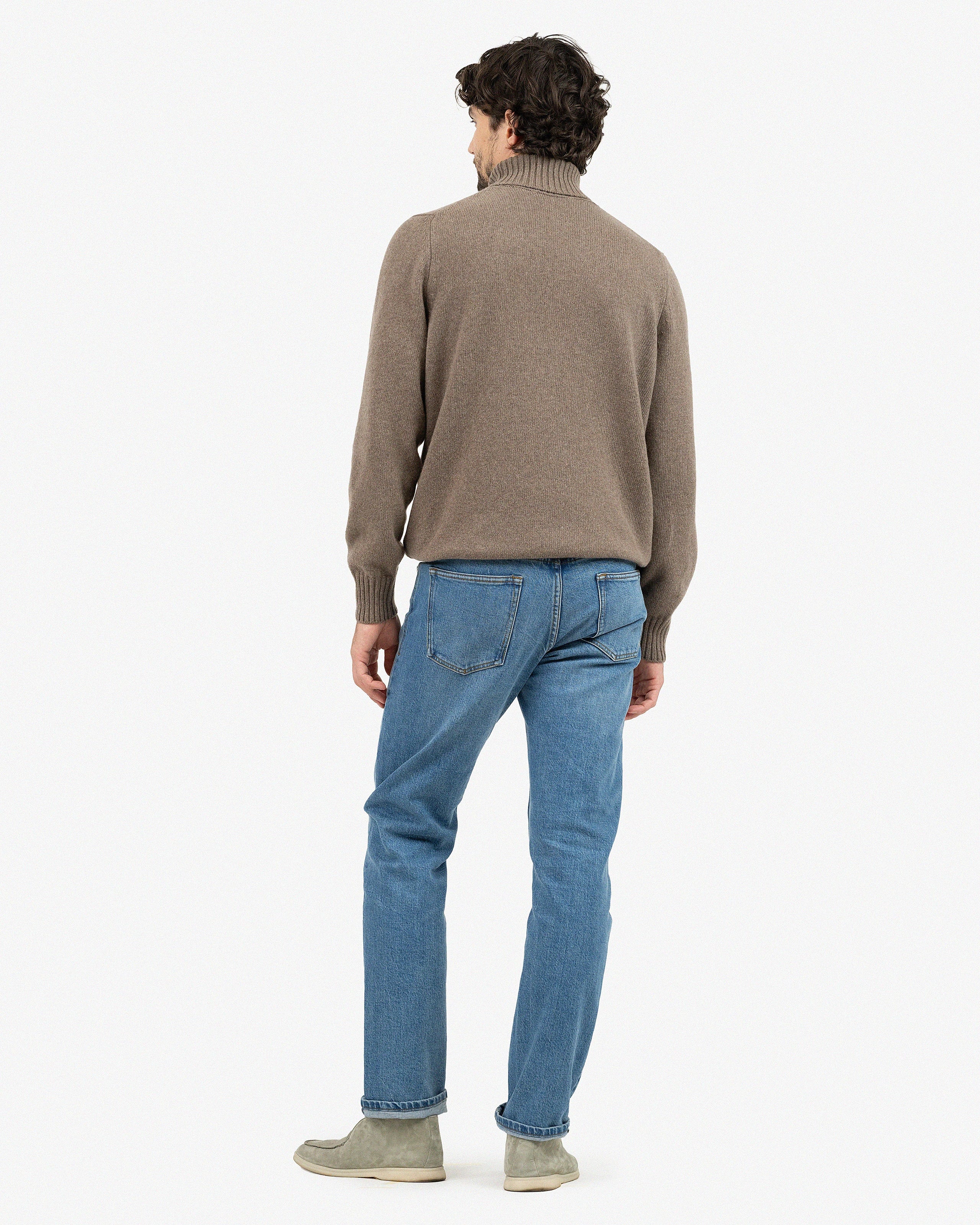 Men's Faloria Turtleneck Sweater - Brown Cashmere