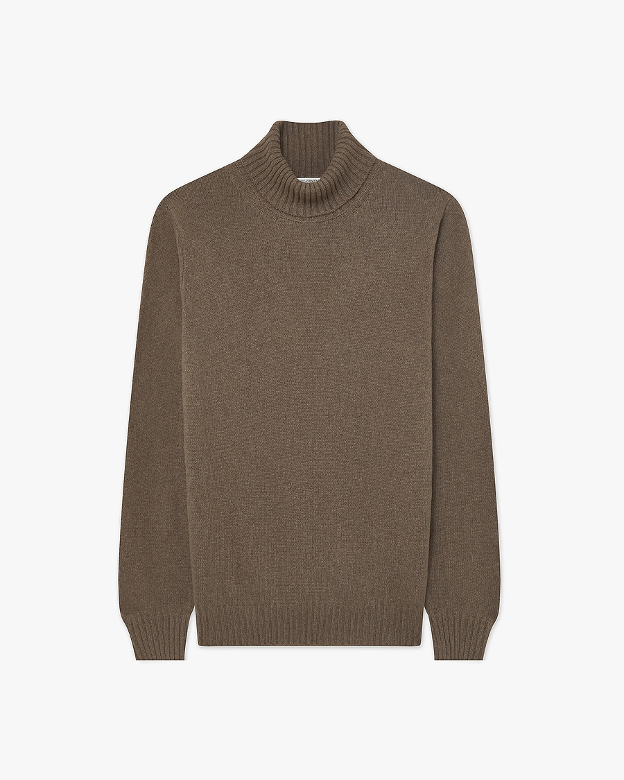 Men's Faloria Turtleneck Sweater - Brown Cashmere
