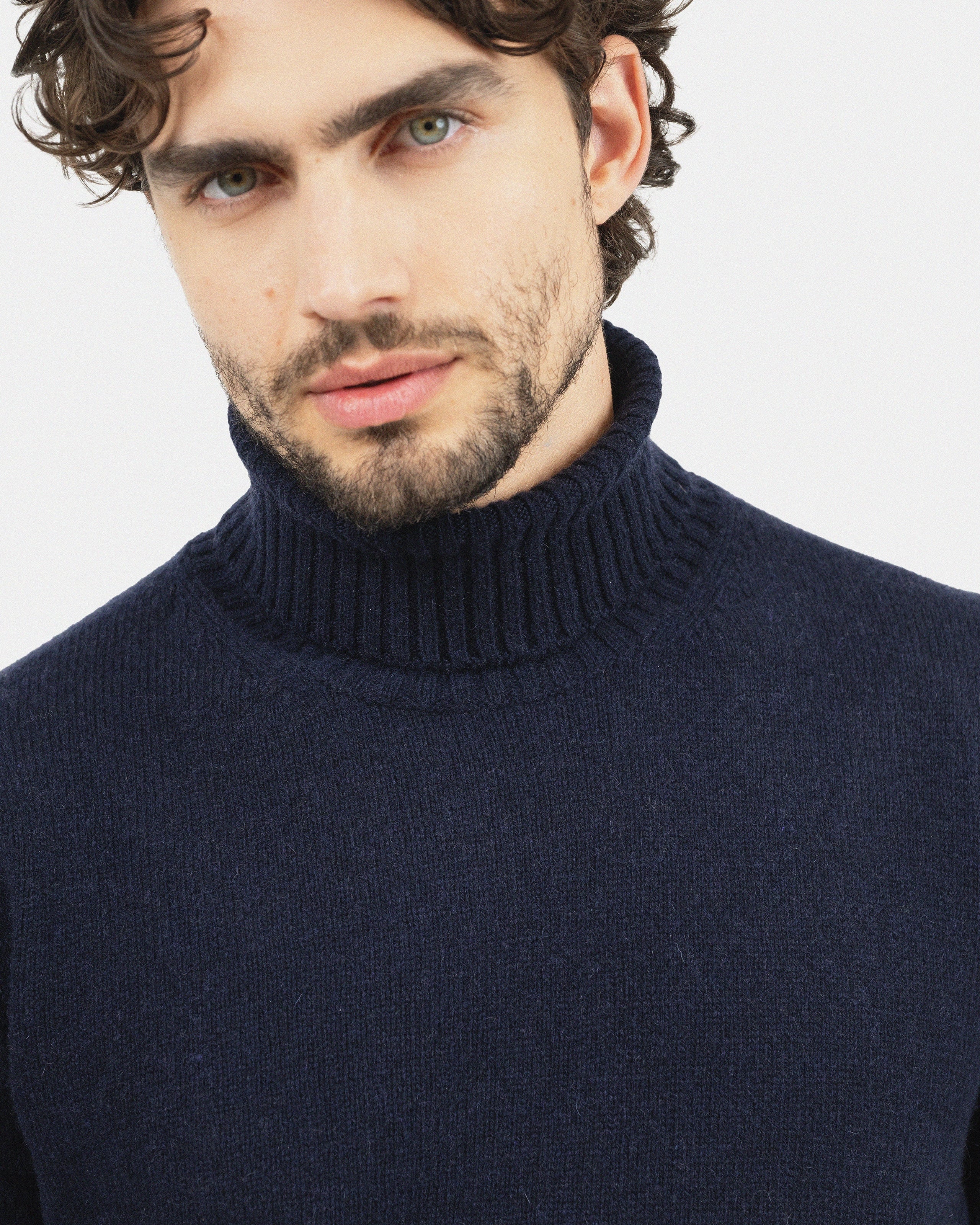 Men's Faloria Turtleneck Sweater - Blue Cashmere