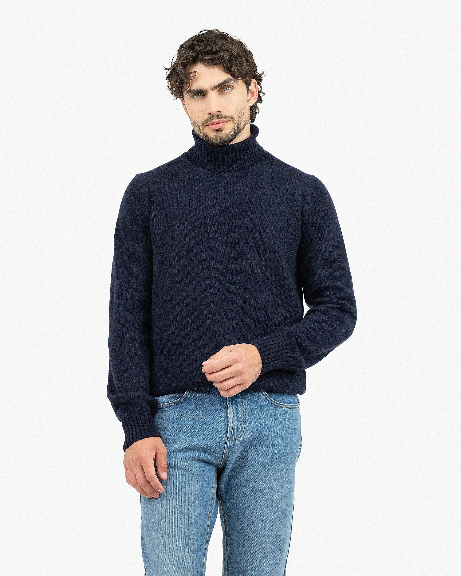 Men's Faloria Turtleneck Sweater - Blue Cashmere