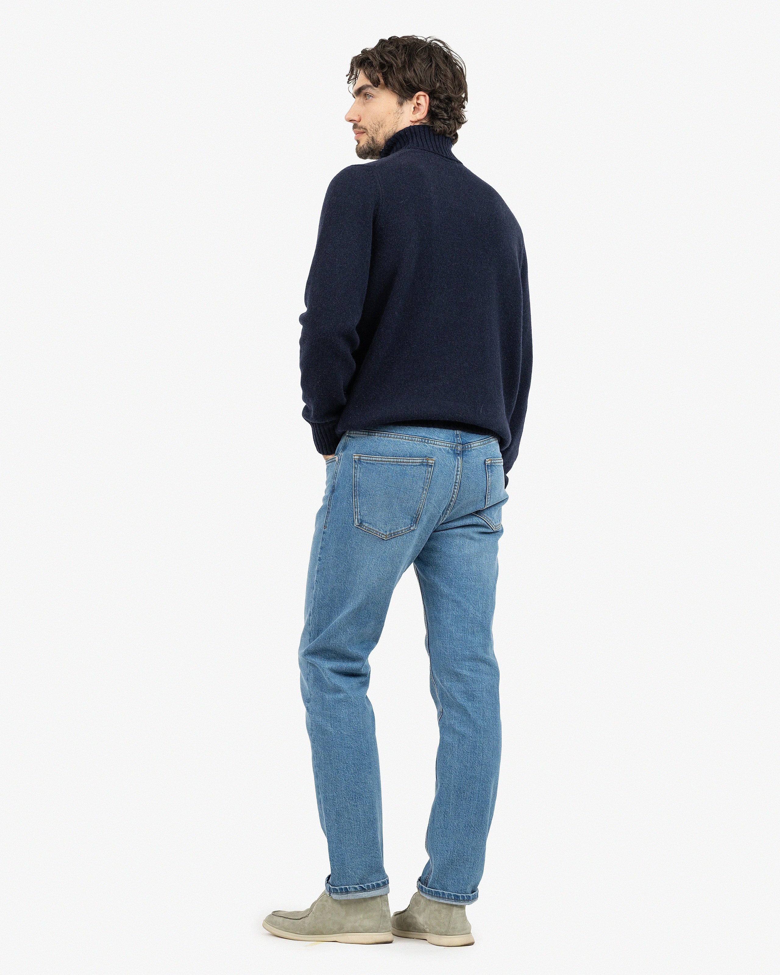 Men's Faloria Turtleneck Sweater - Blue Cashmere