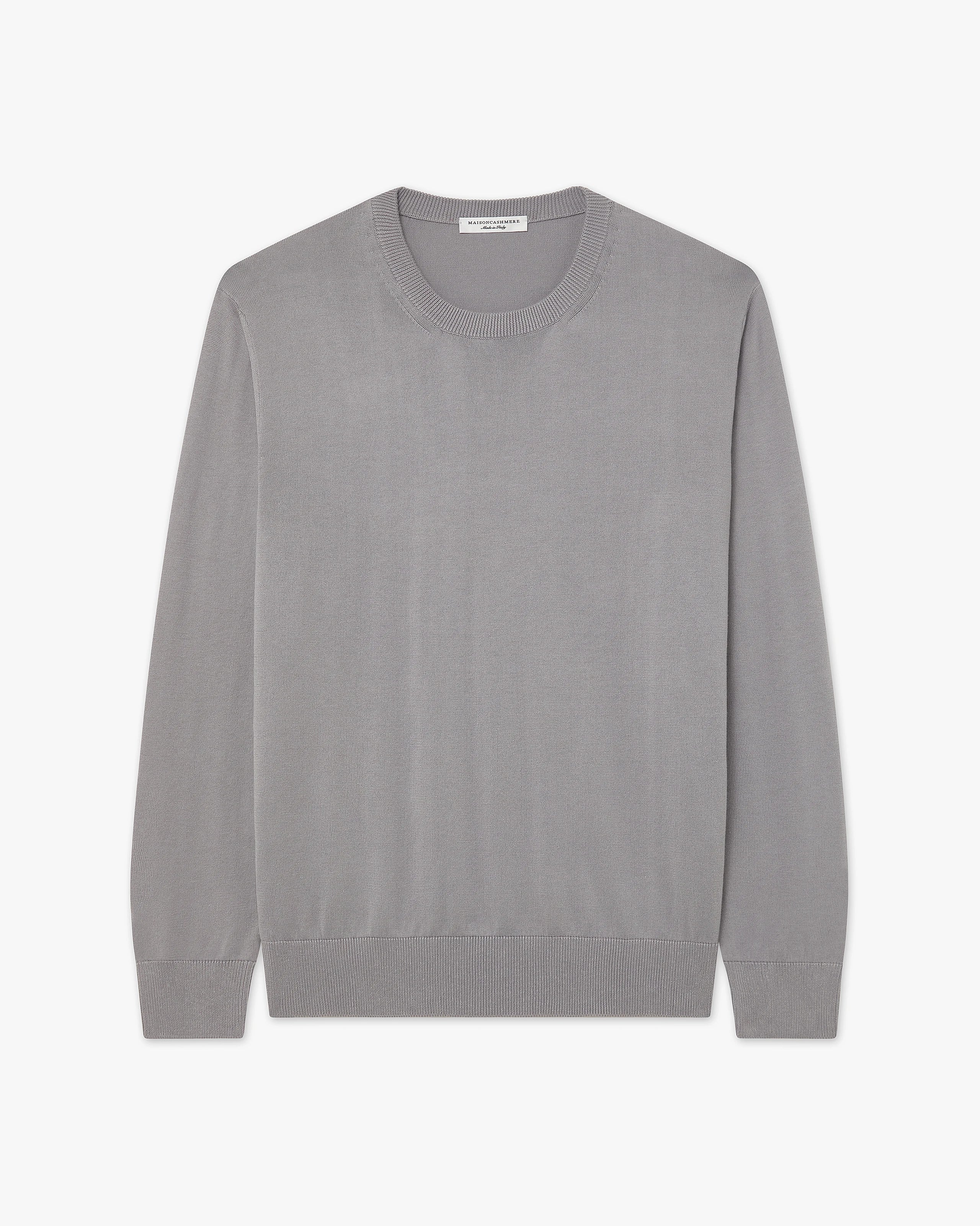 Men's Giza Crew Neck Sweater - Grey Cotone