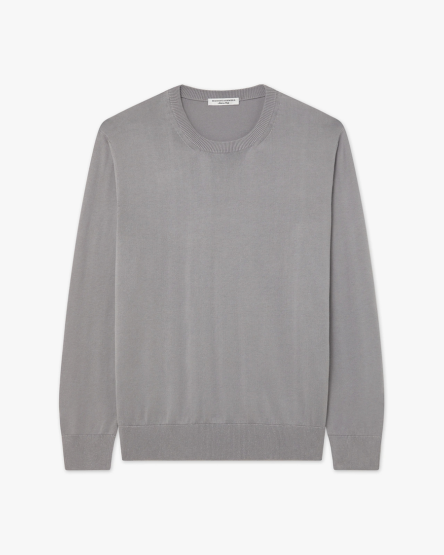 Men's Giza Crew Neck Sweater - Grey Cotone