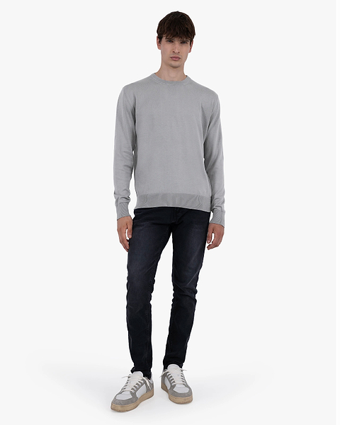 Men's Giza Crew Neck Sweater - Grey Cotone