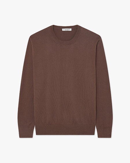 Men's Giza Crew Neck Sweater - Brown Cotone