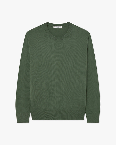 Men's Giza Crew Neck Sweater - Army Green Cotone