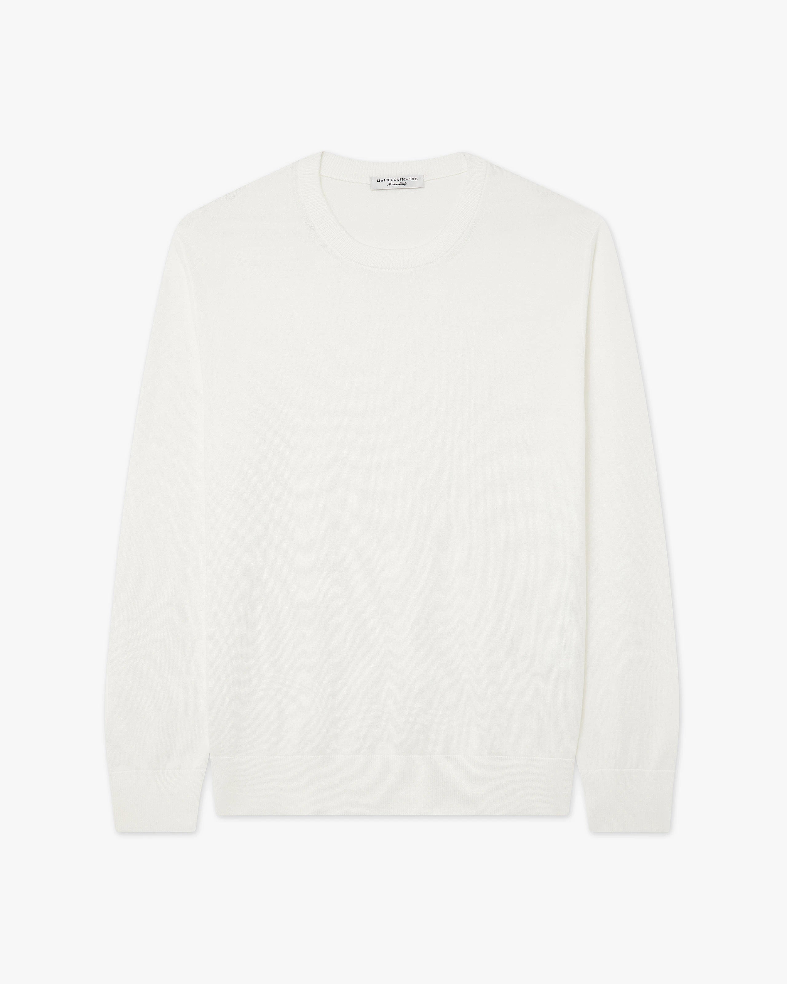 Men's Giza Crew Neck Sweater - White Cotone