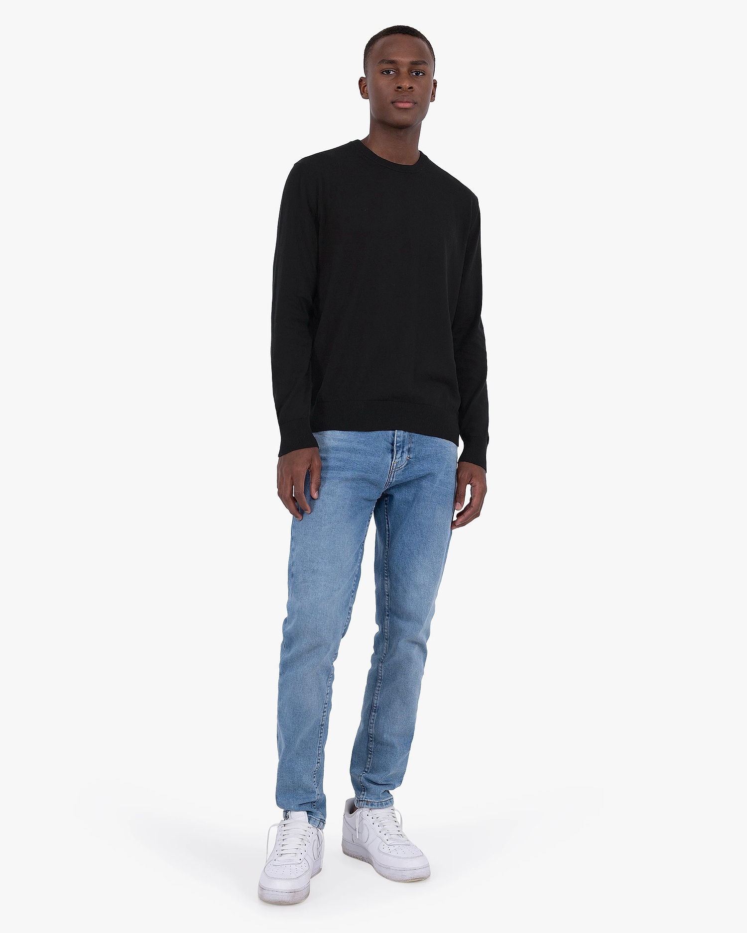Men's Giza Crew Neck Sweater - Black Cotone