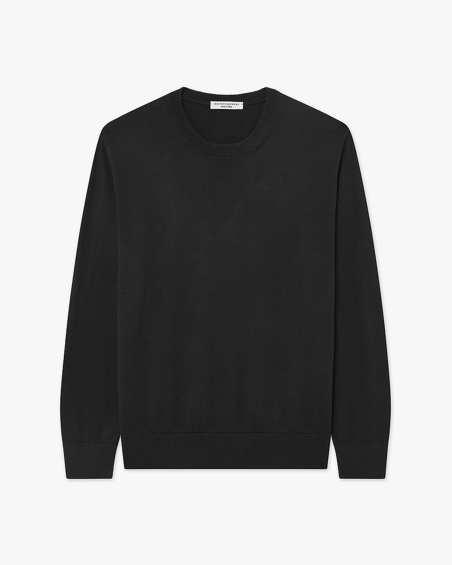 Men's Giza Crew Neck Sweater - Black Cotone