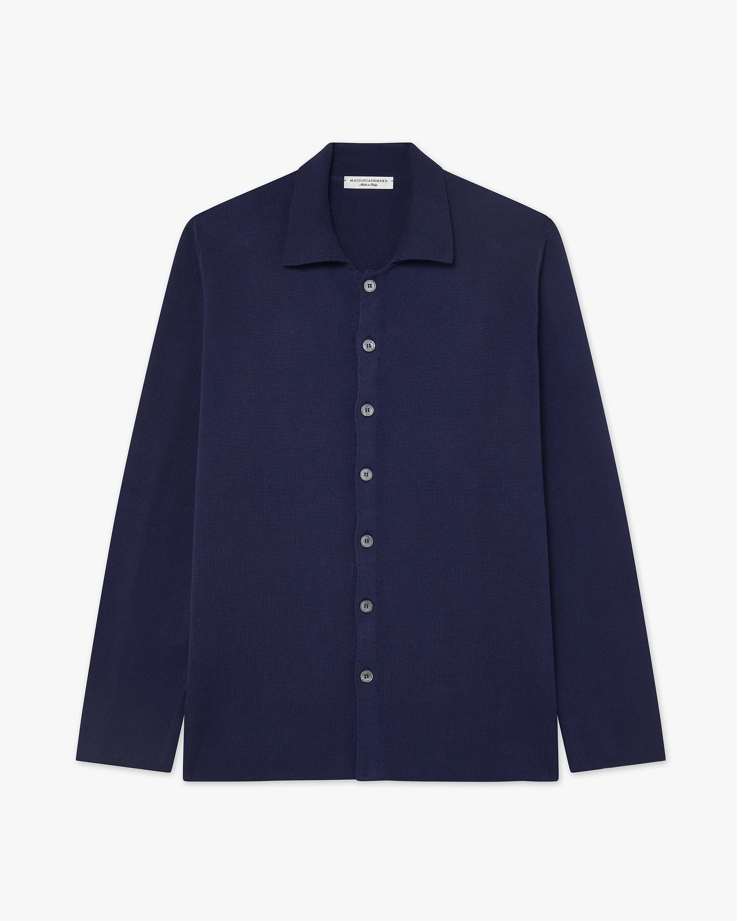 Men's Giza Knit Shirt - Night Blue Cotone