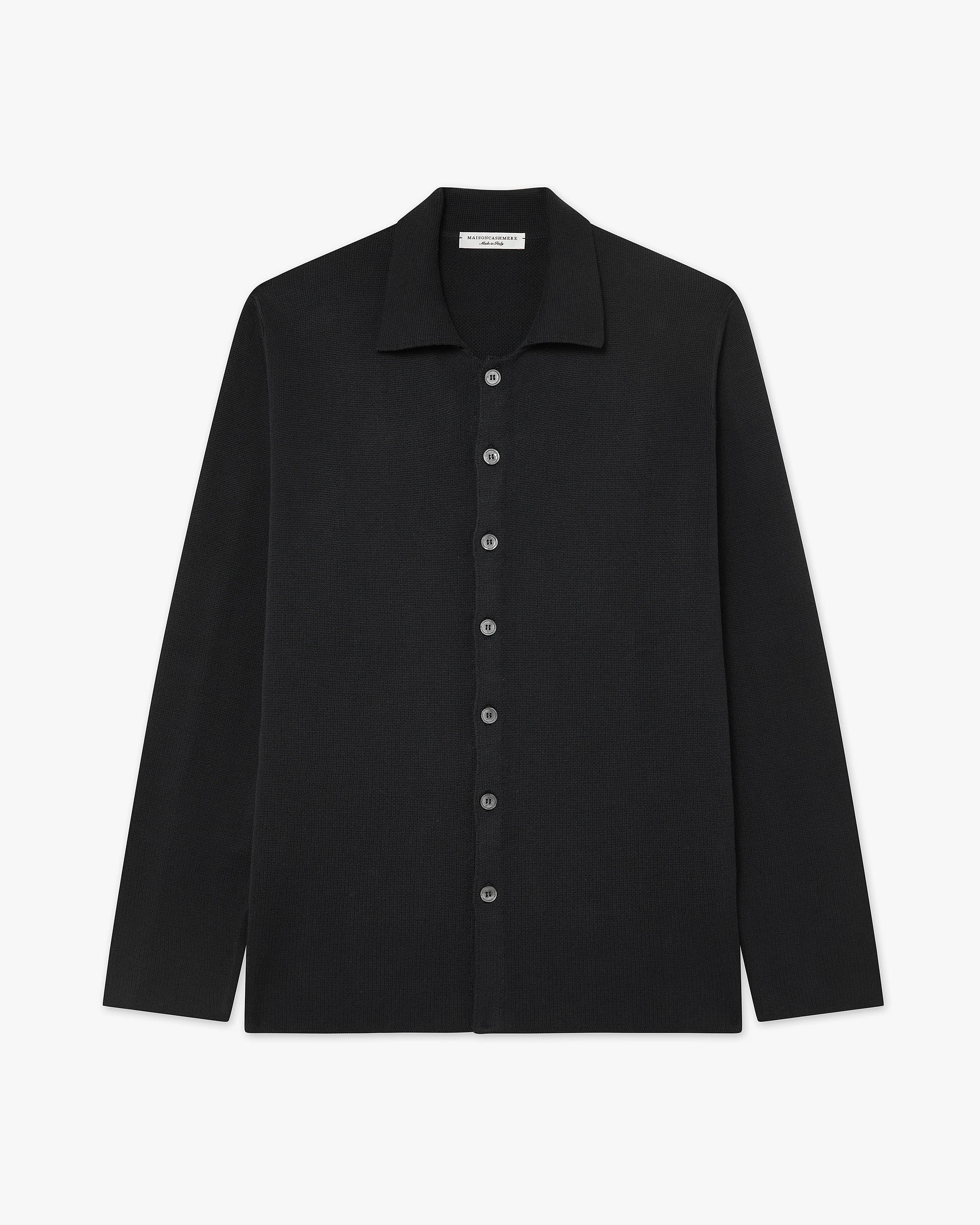 Men's Giza Knit Shirt - Black Cotone