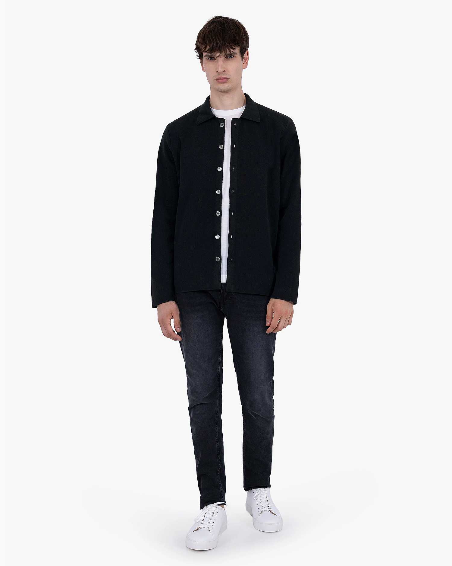 Men's Giza Knit Shirt - Black Cotone