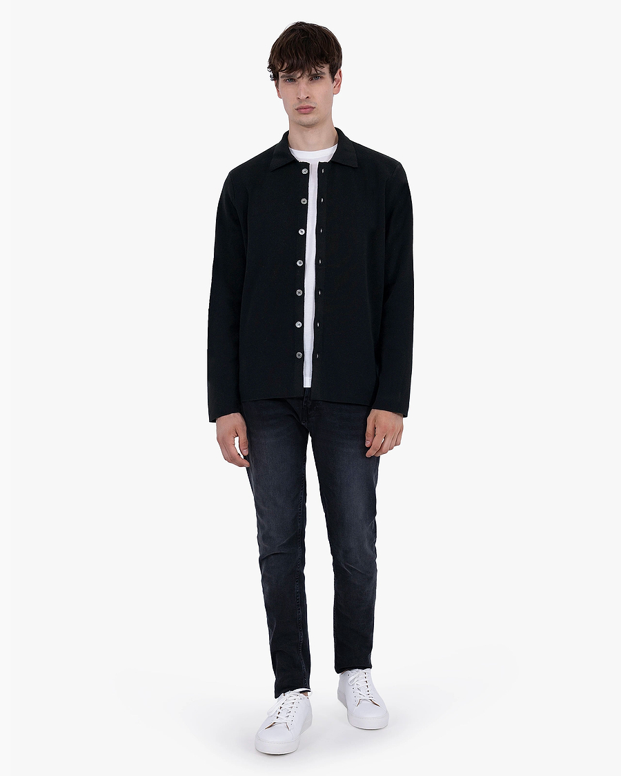 Men's Giza Knit Shirt - Black Cotone