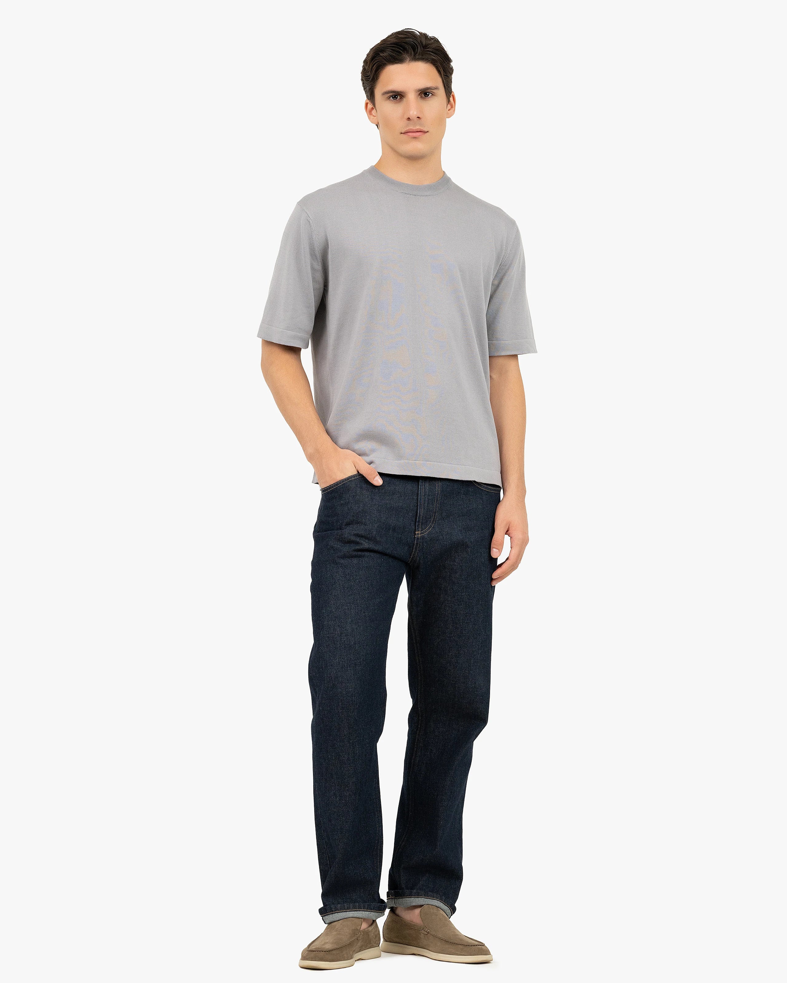 Men's Giza Maxi Tee - Grey Cotone