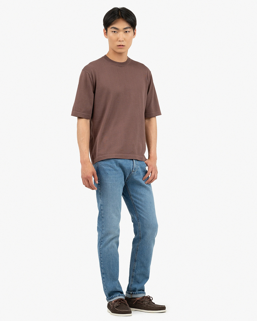 Men's Giza Maxi Tee - Brown Cotone