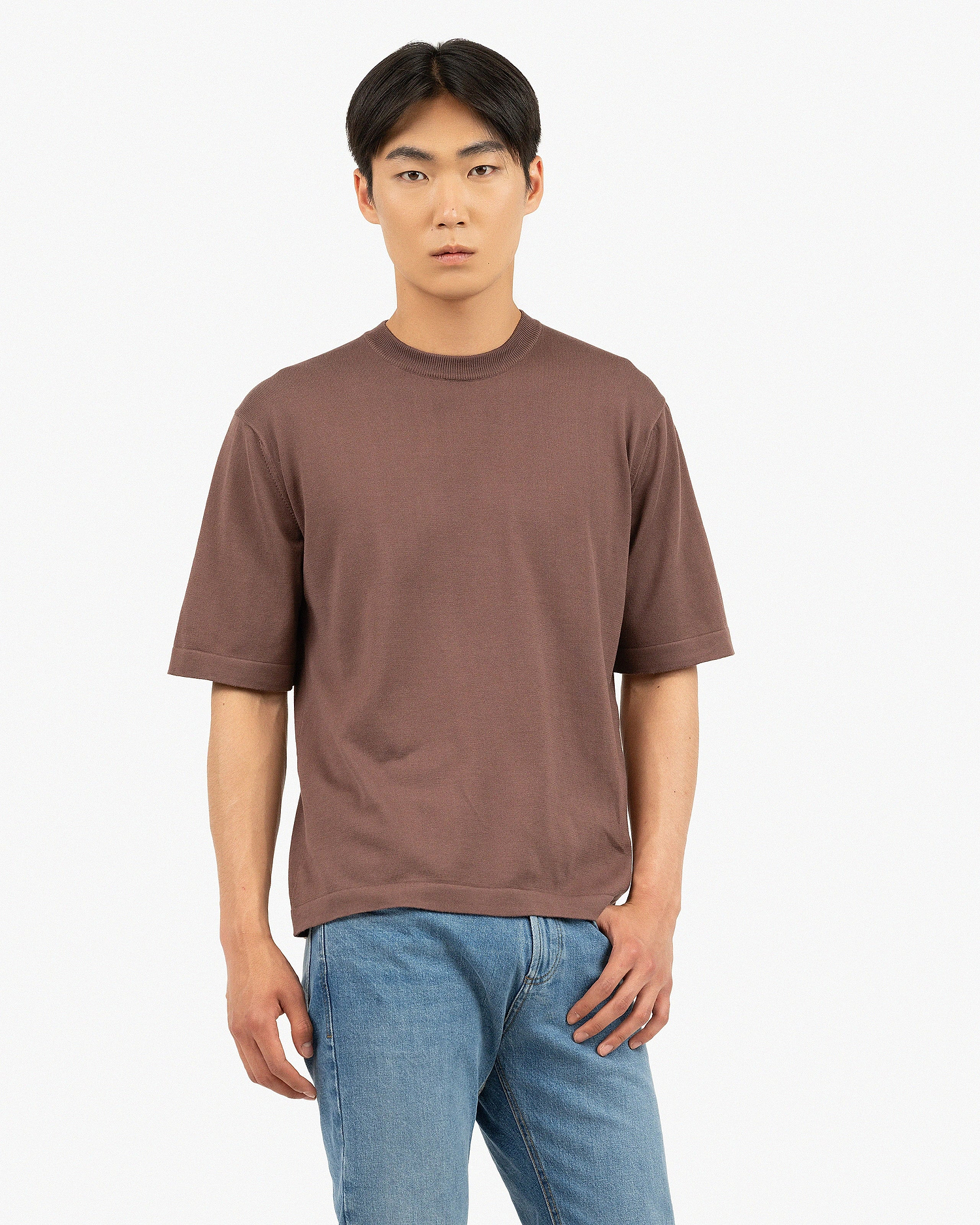 Men's Giza Maxi Tee - Brown Cotone