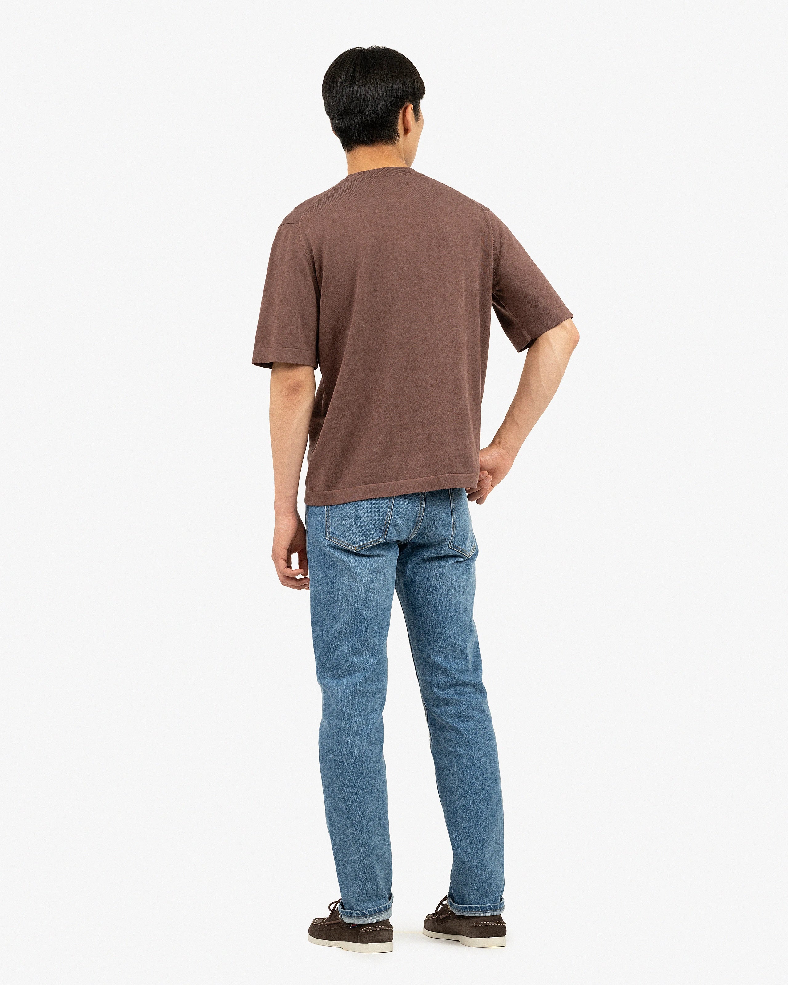 Men's Giza Maxi Tee - Brown Cotone