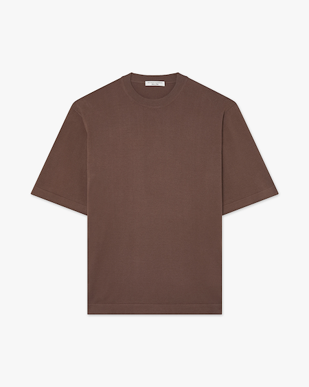 Men's Giza Maxi Tee - Brown Cotone