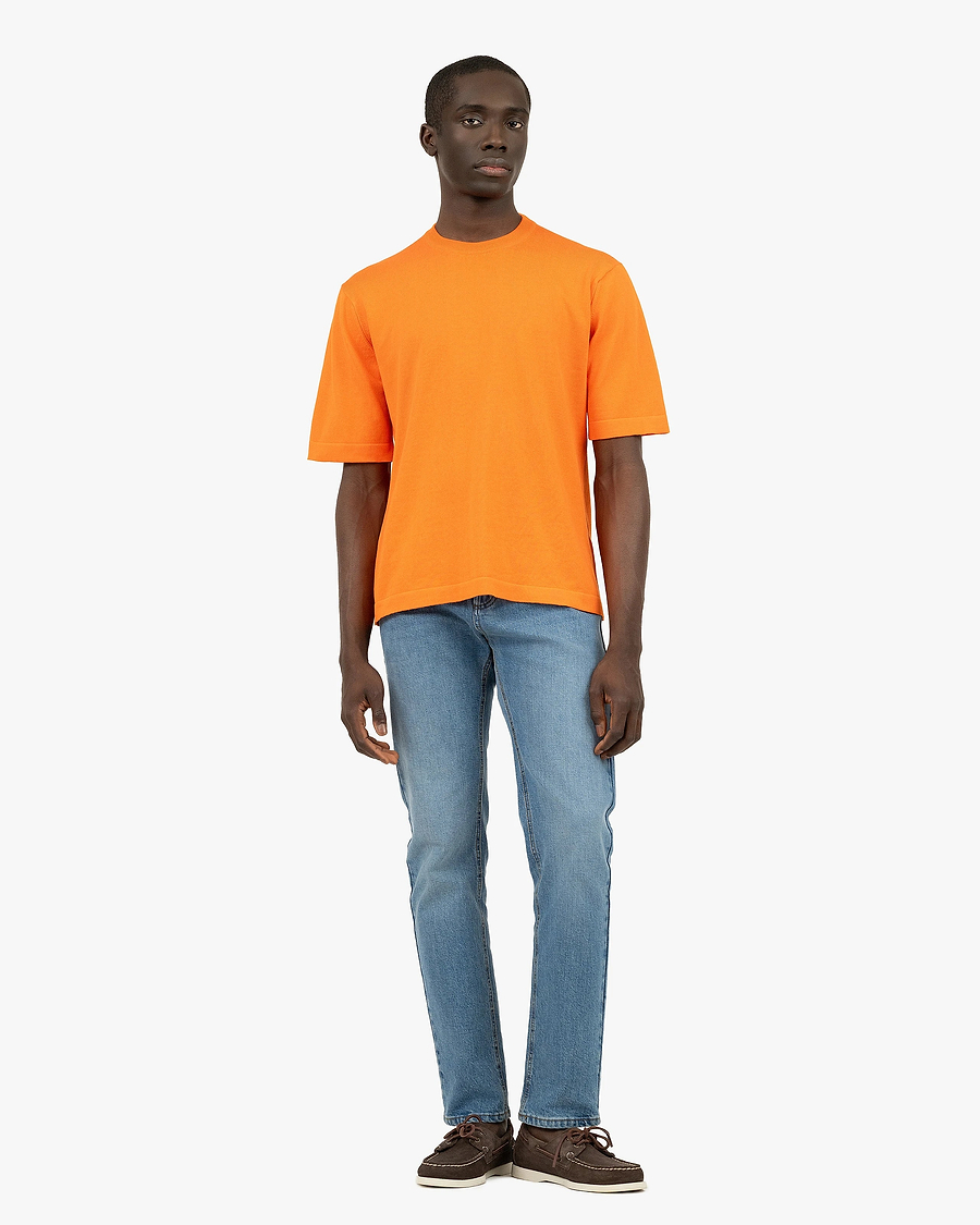 Men's Giza Maxi Tee - Orange Cotone