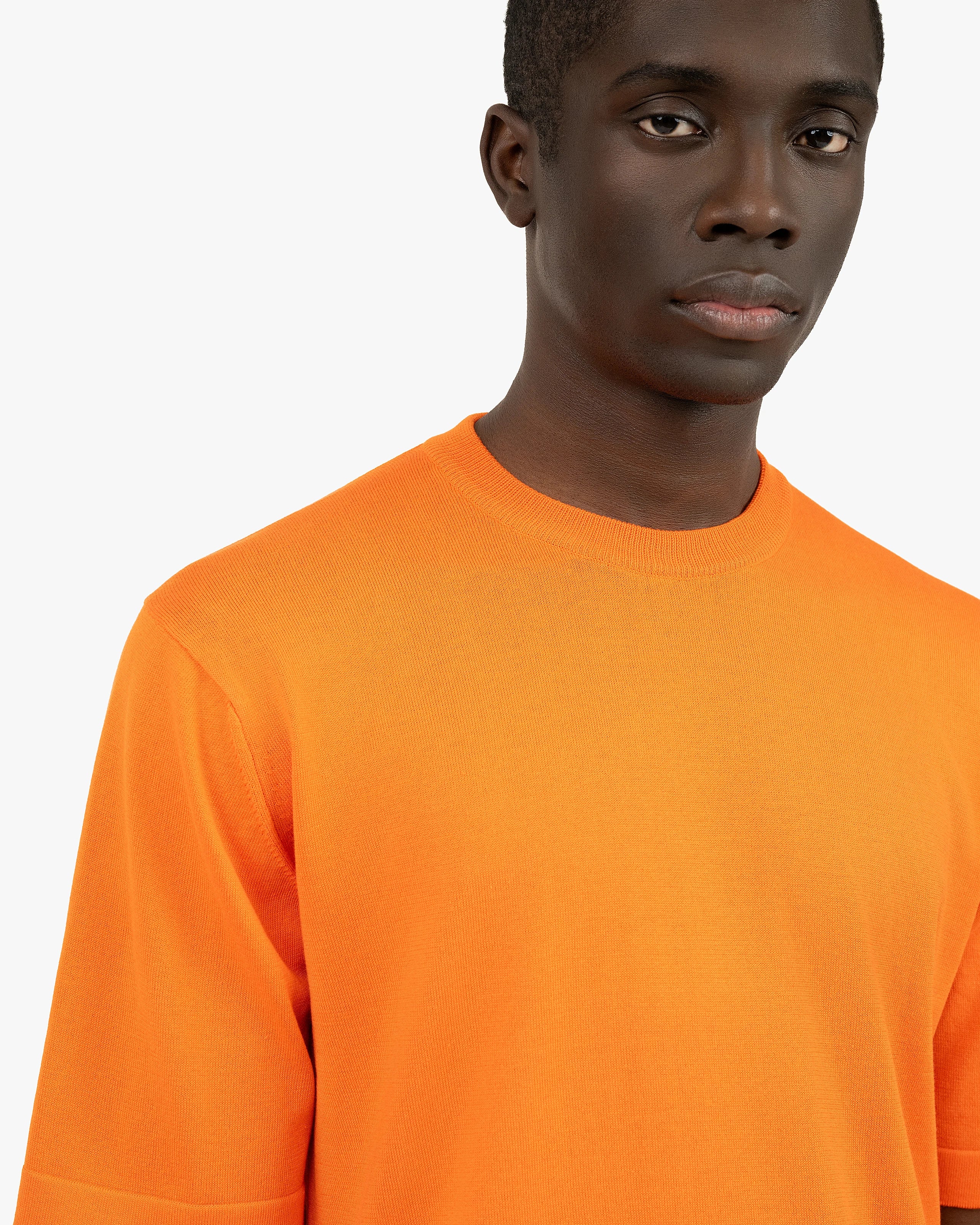 Men's Giza Maxi Tee - Orange Cotone