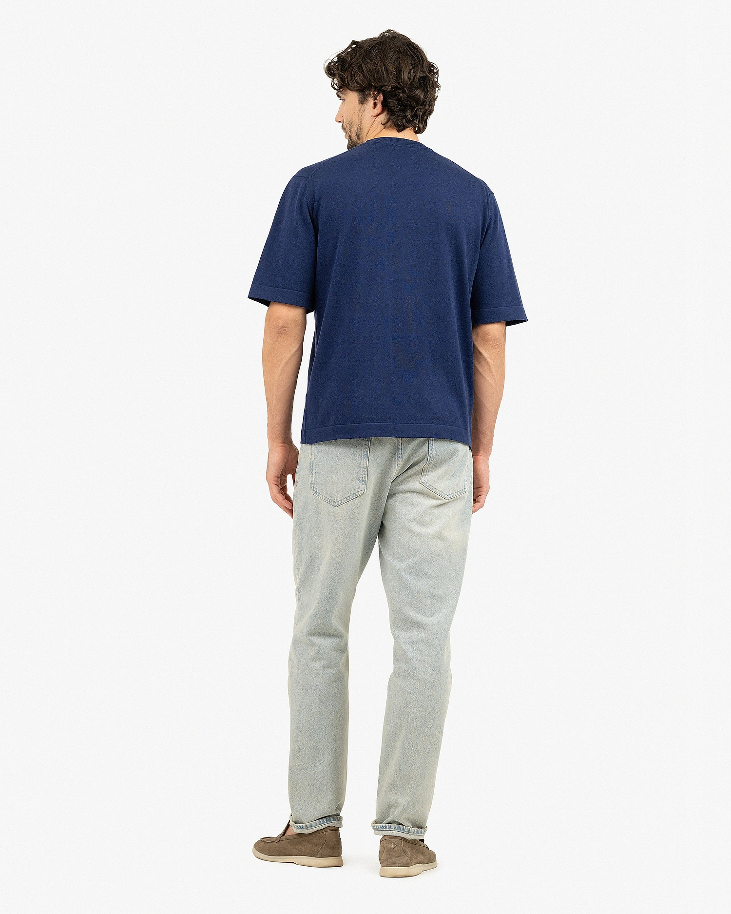 Men's Giza Maxi Tee - Night Blue Cotone