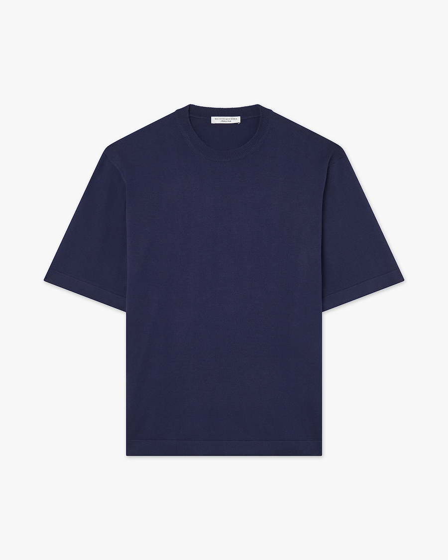 Men's Giza Maxi Tee - Night Blue Cotone