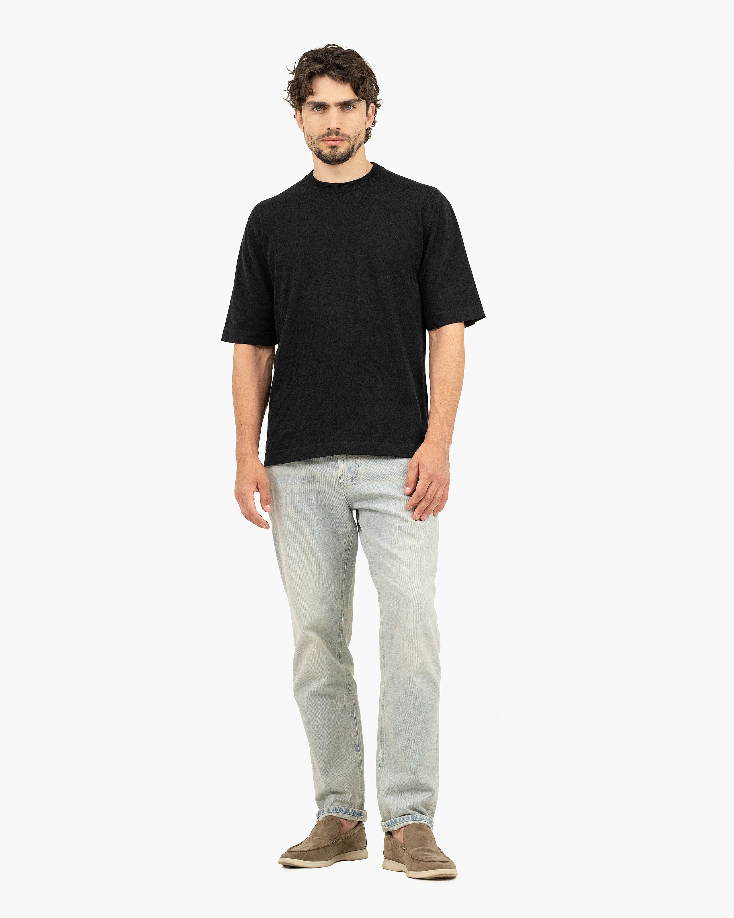 Men's Giza Maxi Tee - Black Cotone