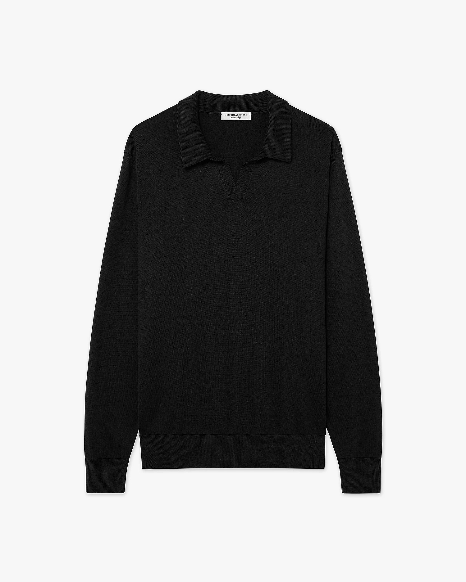 Men's Giza Polo Sweater - Black Cotone