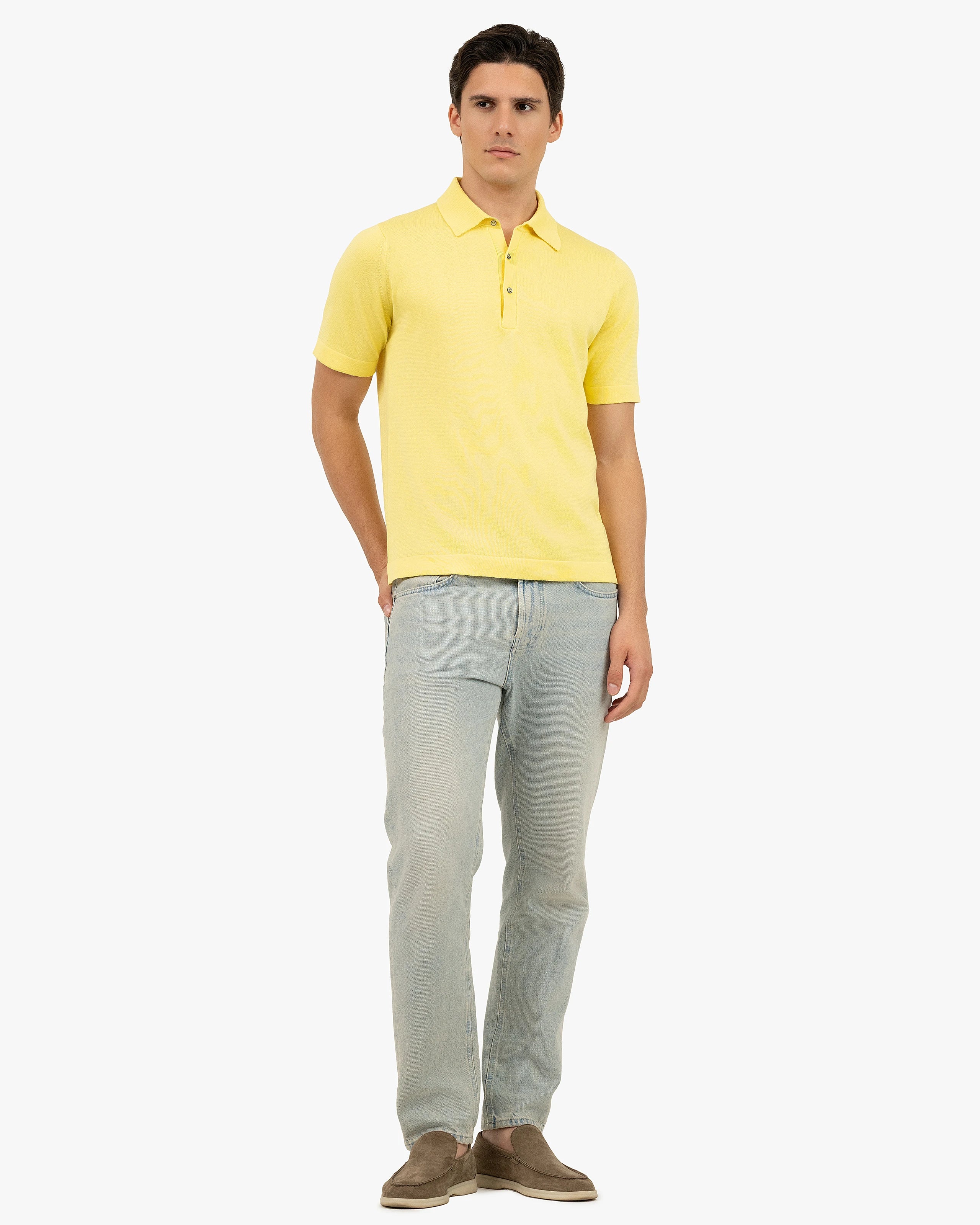 Men's Giza Polo T-Shirt - Yellow Cotone