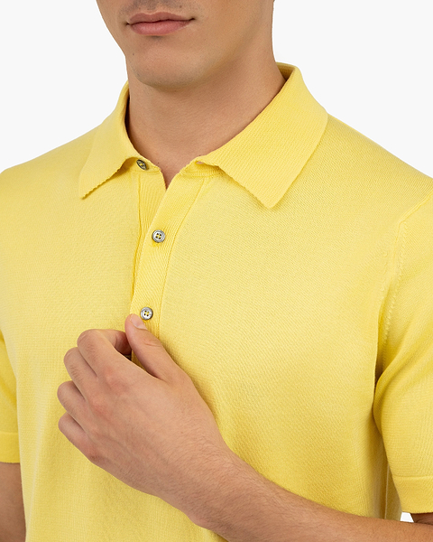 Men's Giza Polo T-Shirt - Yellow Cotone